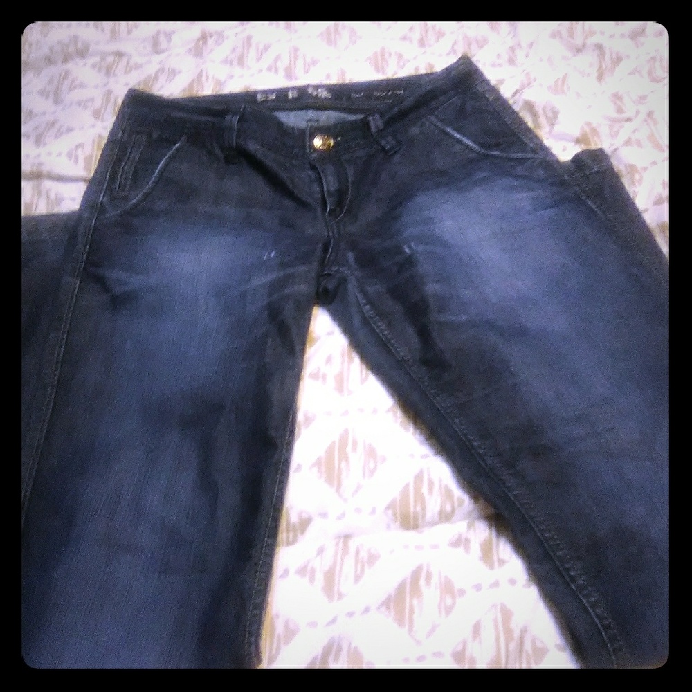 Dark blue Express jeans.